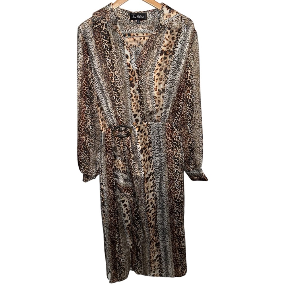 Sam Edelman Animal Print Collared Shirt Dress Size 2 pockets
